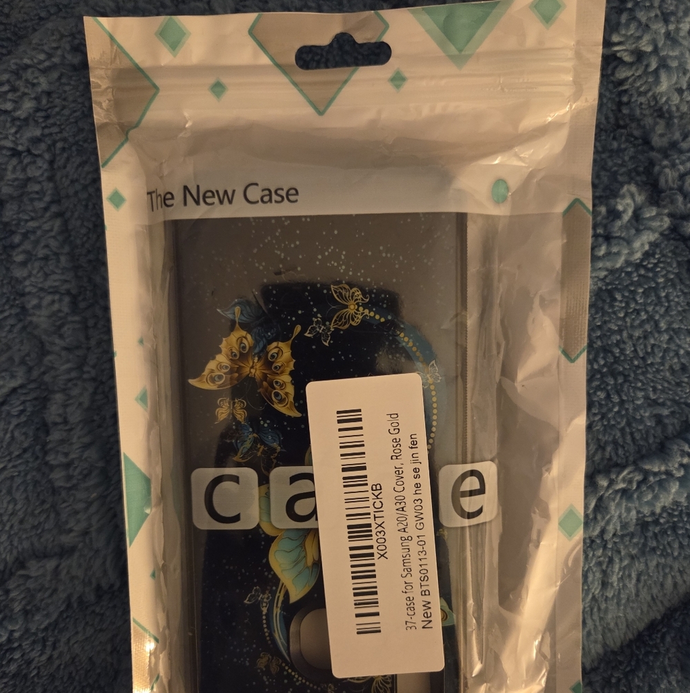 Floral Butterfly Phone Case in Black and Blue